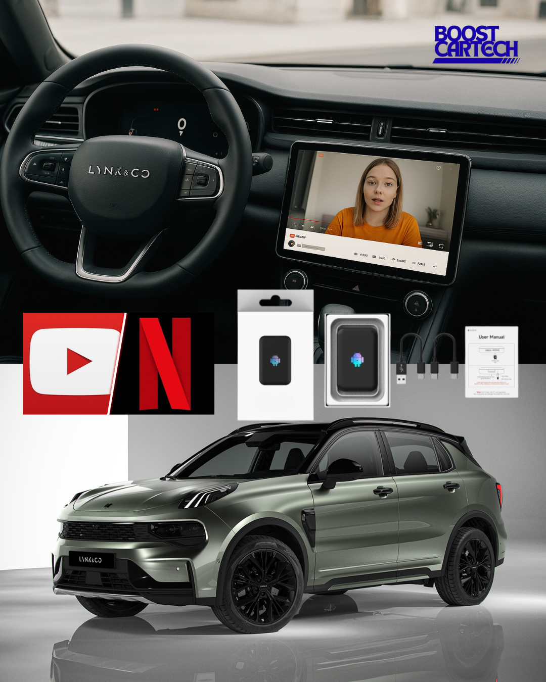 Youtube &amp; Netflix AI-Box för Lynk &amp; Co